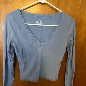 Small blue long sleeve hollister shirt